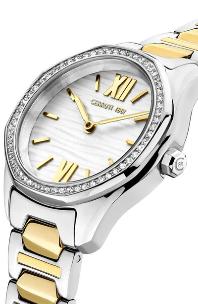 Shop Cerruti 1881 Two-tone Bracelet Watch, 30mm In Silver Multi