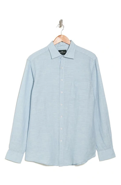 Shop Rodd & Gunn Penrose Linen Blend Button-up Shirt In Sky