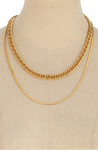 Shop Eye Candy Los Angeles Zoey Layered Chain Necklace In Gold