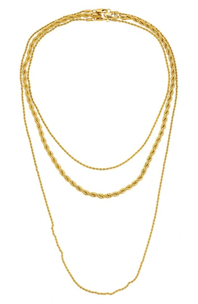 Shop Eye Candy Los Angeles Set Of 3 Ellie Rope Chain Necklaces In Gold