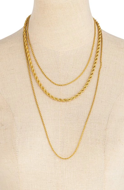 Shop Eye Candy Los Angeles Set Of 3 Ellie Rope Chain Necklaces In Gold