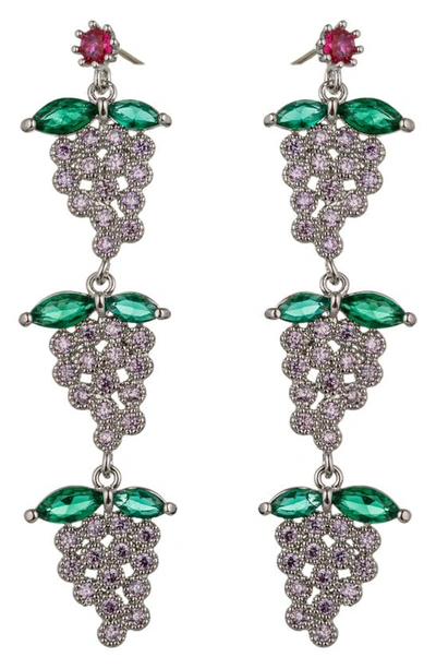 Shop Eye Candy Los Angeles Purple Grape Cubic Zirconia Drop Earrings