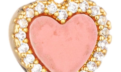 Shop Eye Candy Los Angeles Pink Pastel Heart Drop Earrings In Gold