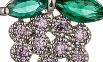 Eye Candy Los Angeles Purple Grape Cubic Zirconia Drop Earrings In Purple