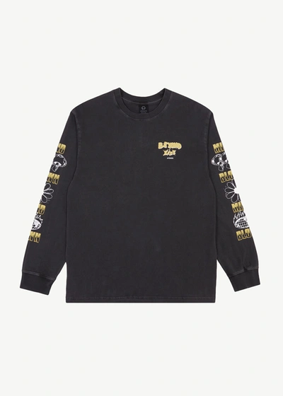 Shop Afends Long Sleeve Graphic T-shirt In Black