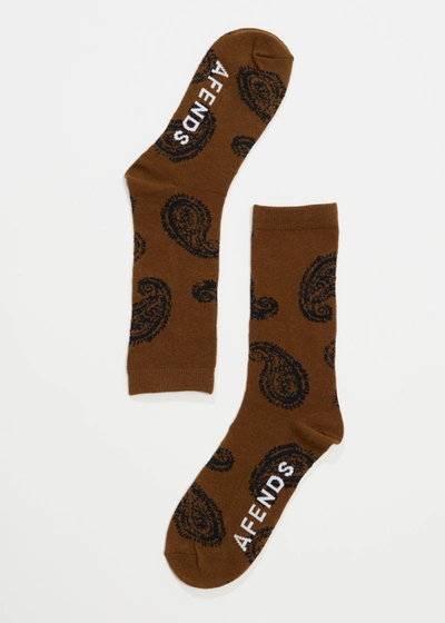 Shop Afends Crew Socks In Brown