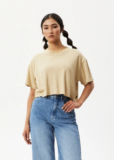 Shop Afends Floral Cropped T-shirt In Brown