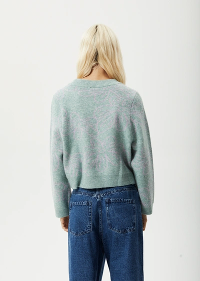 Shop Afends Knitted Crew Neck Jumper In Green