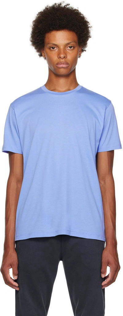 Shop Sunspel Blue Riviera T-shirt In Busw Cool Blue