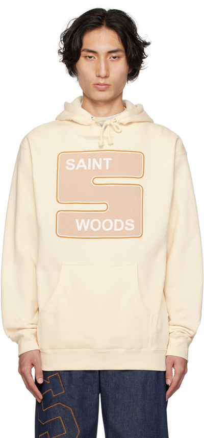 Shop Saintwoods Off-white 'you Go' Hoodie In Natural