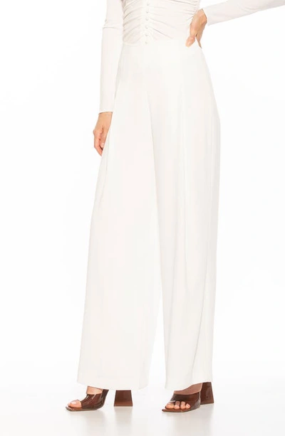 Alexia Admor Elia High Waist Pleat Wide Leg Pants In Ivory