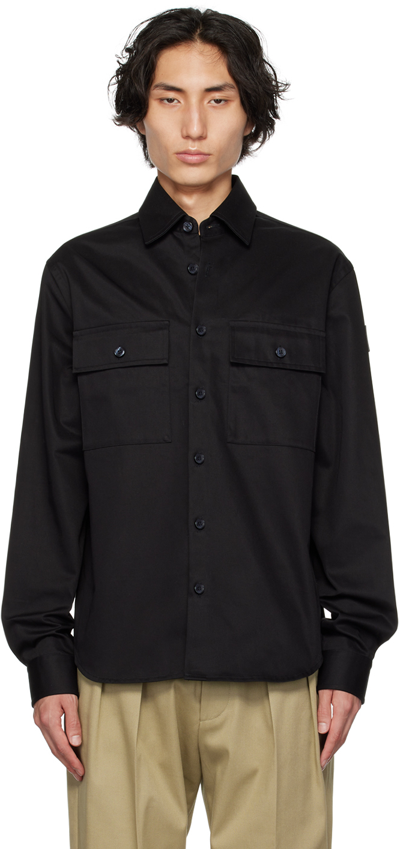 Shop Hugo Boss Black Buttoned Shirt In 001 - Black