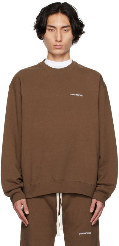 Shop Saintwoods Brown Sw Sweatshirt