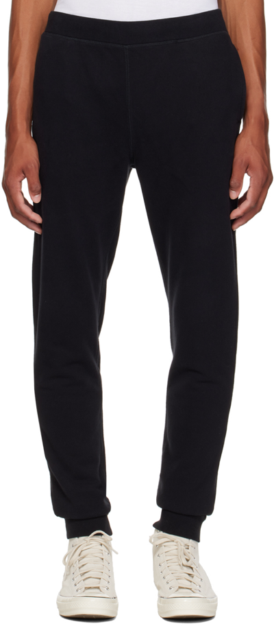 Shop Sunspel Black Slim-fit Sweatpants In Bkaa Black