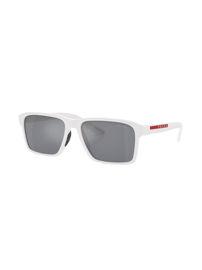 Prada Logo-print Square-frame Sunglasses In White