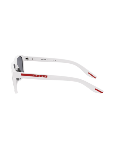 Shop Prada Logo-print Square-frame Sunglasses In White