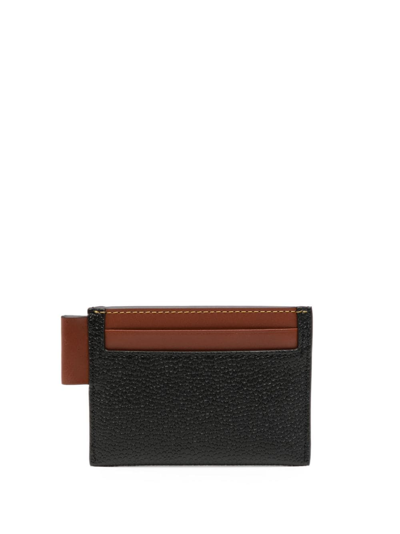 Shop Mulberry Two-tone Slip Card Holder In Black