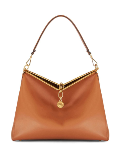 Etro Women's Vela Leather Shoulder Bag In Brown