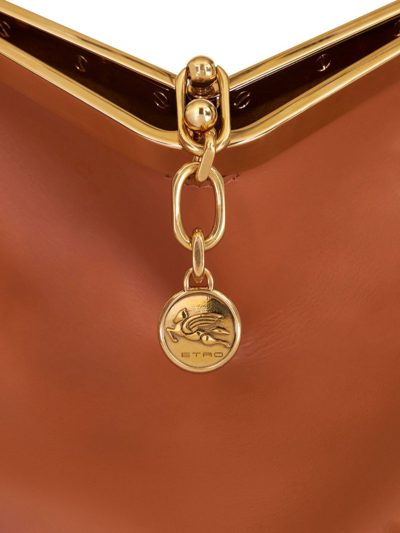 Etro Women's Vela Leather Shoulder Bag In Brown