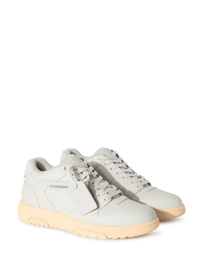 Shop Off-white Out Of Office Leather Sneakers In Grey