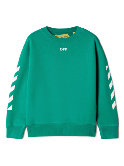 Shop Off-white Off Stamp Cotton Sweatshirt In Green