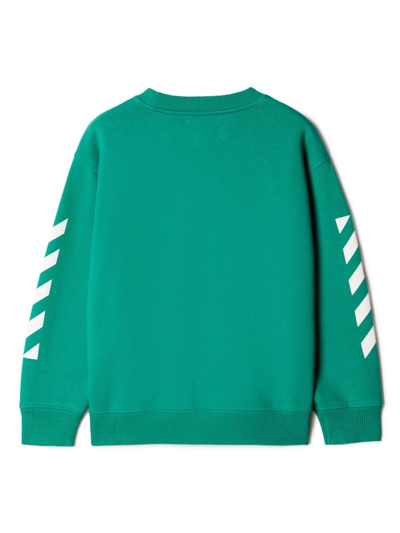 Shop Off-white Off Stamp Cotton Sweatshirt In Green