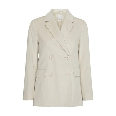 Shop 's Max Mara Agente Double Breasted Curduroy Jacket In Latte