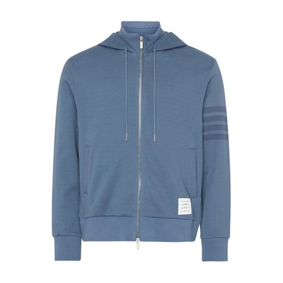 Shop Thom Browne Hooded Sweatshirt In Deep_blue