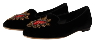 Shop Dolce & Gabbana Elegant Patent Leather Flat Women's Shoes In Black