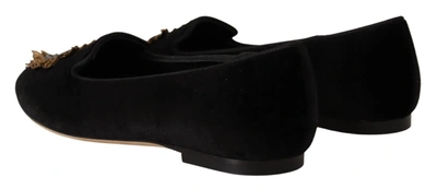 Shop Dolce & Gabbana Elegant Patent Leather Flat Women's Shoes In Black