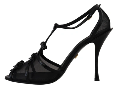 Shop Dolce & Gabbana Black Stiletto High Heels Sandals Women's Shoes