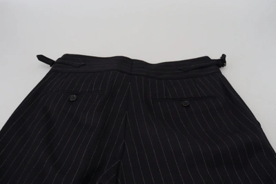 Shop Dolce & Gabbana Black Wool Striped Chino Men's Pants