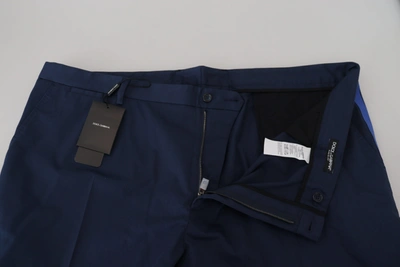 Shop Dolce & Gabbana Blue Cotton Men Cropped Men's Pants
