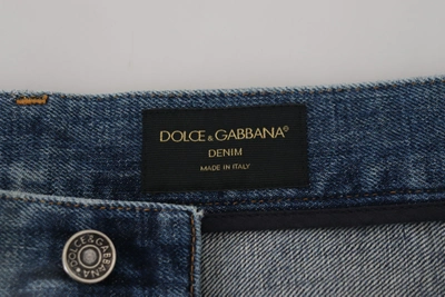 Shop Dolce & Gabbana Stunning Tattered Denim Italian Men's Jeans In Blue