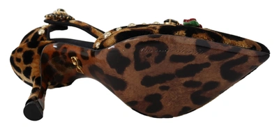 Shop Dolce & Gabbana Chic Leopard Ankle Strap Sandal Women's Heels In Brown