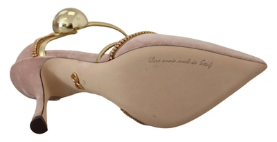 Shop Dolce & Gabbana Pink Crystal T-strap Heels Pumps Women's Shoes