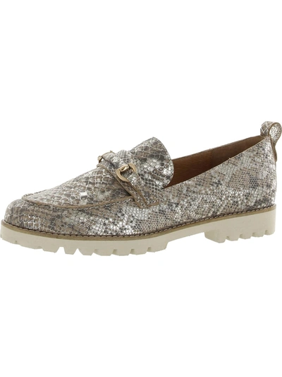Shop Gentle Souls By Kenneth Cole Eugene Lug Bit Womens Leather Slip On Loafers In Silver