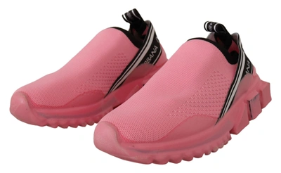 Shop Dolce & Gabbana Pink Low Top Slip On Casual Sorrento Women's Sneakers