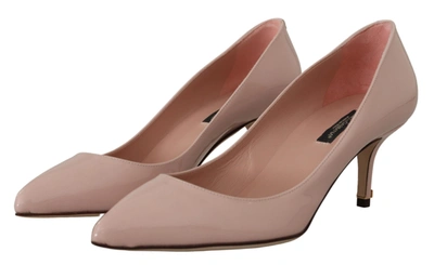 Shop Dolce & Gabbana Pink Patent Leather Kitten Heels Pumps Women's Shoes