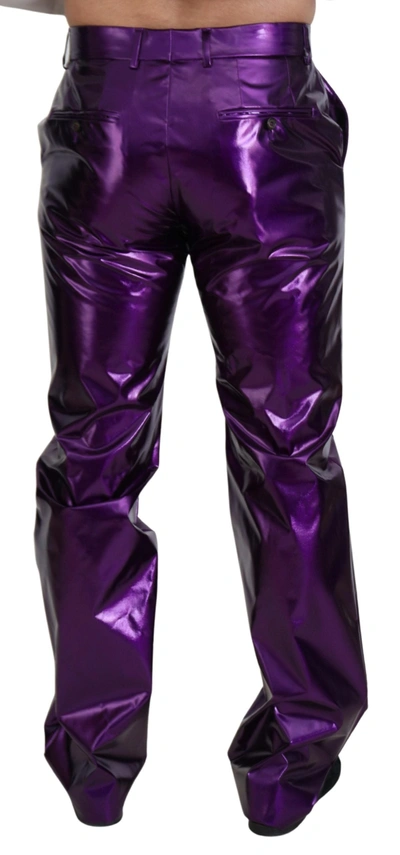 Shop Dolce & Gabbana Purple Shining Men Casual Men's Pants