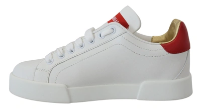 Shop Dolce & Gabbana White Portofino Logo Classic Sneakers Women's Shoes