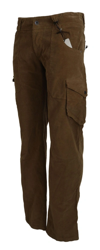 Shop Ermanno Scervino Brown Cotton Corduroy Cargo Men's Pants