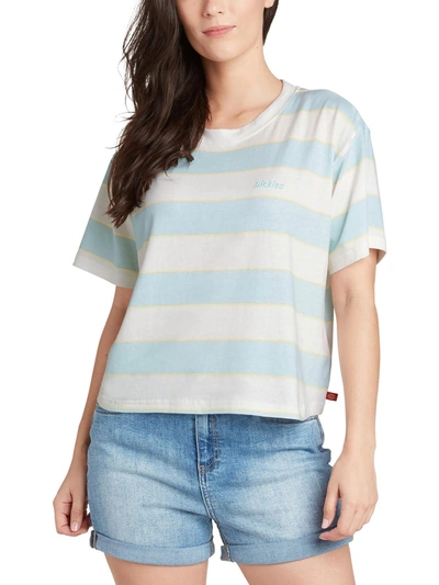 Shop Dickies Womens Cotton Striped Pullover Top In Blue