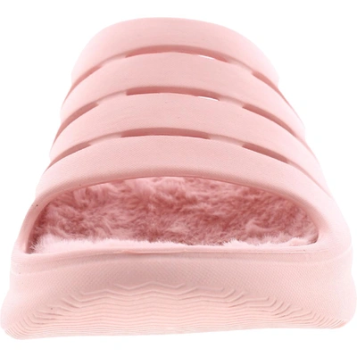 Shop Madden Girl Hawaii-f Womens Faux Fur Casual Pool Slides In Pink