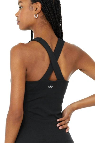 Alo Yoga Elevate Stretch-knitted Top In Black
