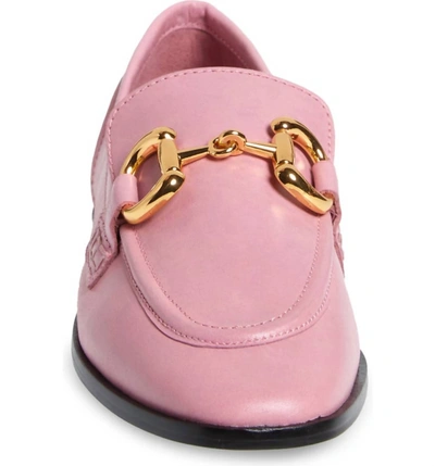 Shop Jeffrey Campbell Velviteen Bit Loafer In Pink/gold In Multi