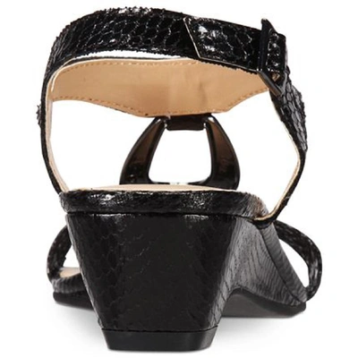 Shop Karen Scott Carmeyy Womens Faux Leather T-strap Wedge Sandals In Black