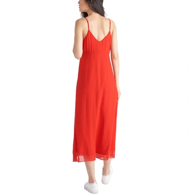Shop Black Tape Womens Textured Tea Length Midi Dress In Red