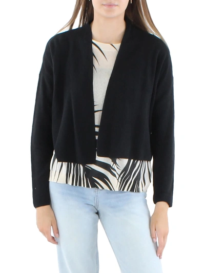 Shop Eileen Fisher Womens Short Organic Linen Cardigan Sweater In Black