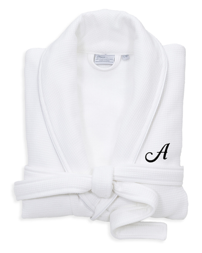 LINUM HOME TEXTILES LINUM HOME TEXTILES MONOGRAMMED WAFFLE LARGE/X-LARGE TERRY BATHROBE 